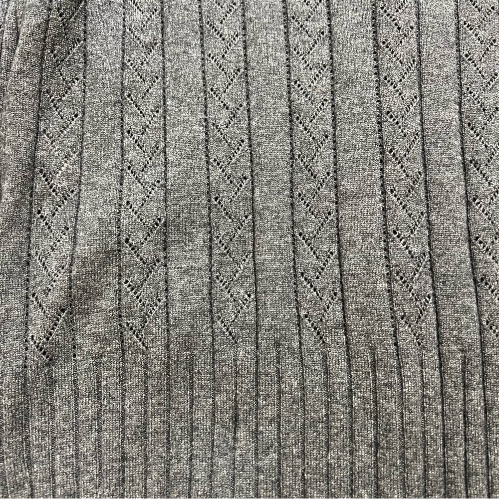 Escada Vtg Wide Ribbed V Neck Embellish Gray Knit Cardigan Sweater Y2K Soft M - Picture 10 of 13